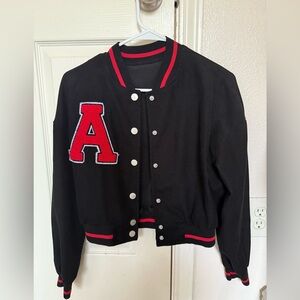 SHEIN Black and Red Varsity Jacket